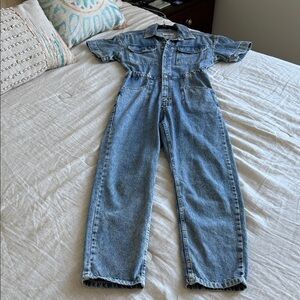 We The Free Light Blue Denim Jumpsuit